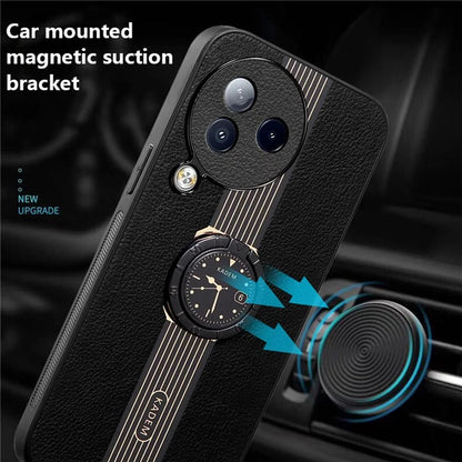 KADEM For Xiaomi Civi 3 5G Case PU Leather Coating TPU+Acrylic Phone Cover with Ring Kickstand