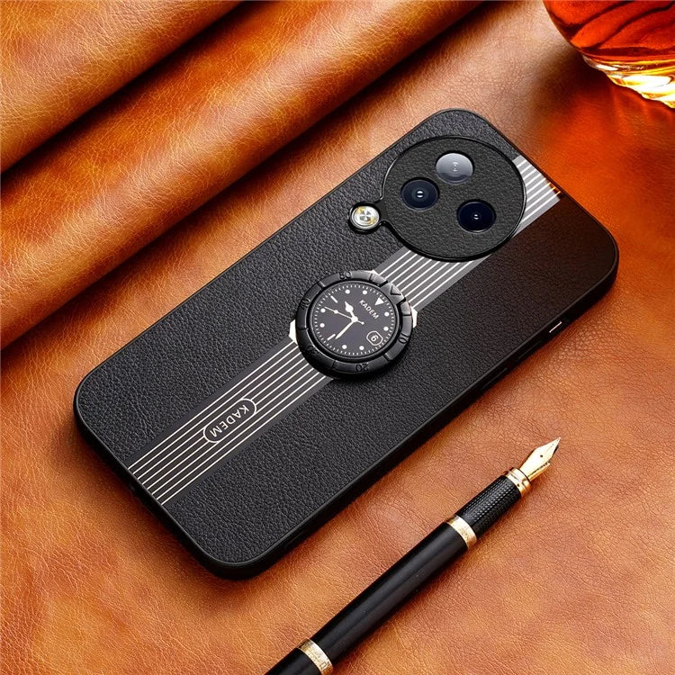KADEM For Xiaomi Civi 3 5G Case PU Leather Coating TPU+Acrylic Phone Cover with Ring Kickstand