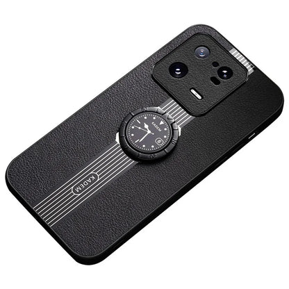 KADEM For Xiaomi 13 Pro 5G Case PU Leather Coating TPU+Acrylic Watch Pattern Phone Kickstand Shell