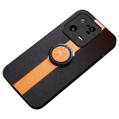 KADEM For Xiaomi 13 Pro 5G Case PU Leather Coating TPU+Acrylic Watch Pattern Phone Kickstand Shell