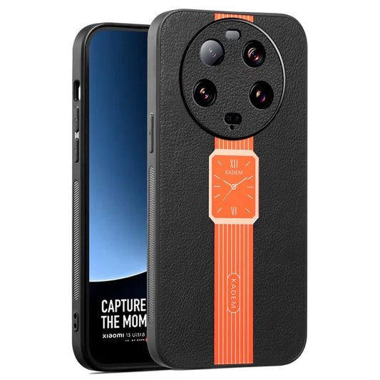 KADEM For Xiaomi 13 Ultra Case PU Leather+TPU+Acrylic Cellphone Back Cover