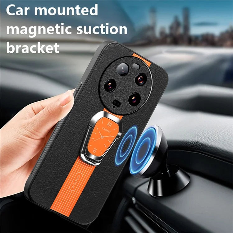 KADEM For Xiaomi 13 Ultra Case Phone Protector PU Leather Coated TPU+Acrylic Cover
