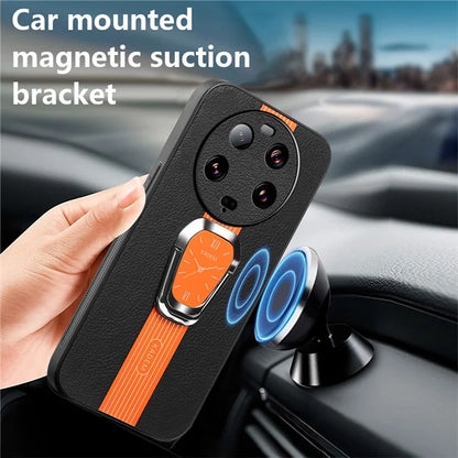 KADEM For Xiaomi 13 Ultra Case Phone Protector PU Leather Coated TPU+Acrylic Cover
