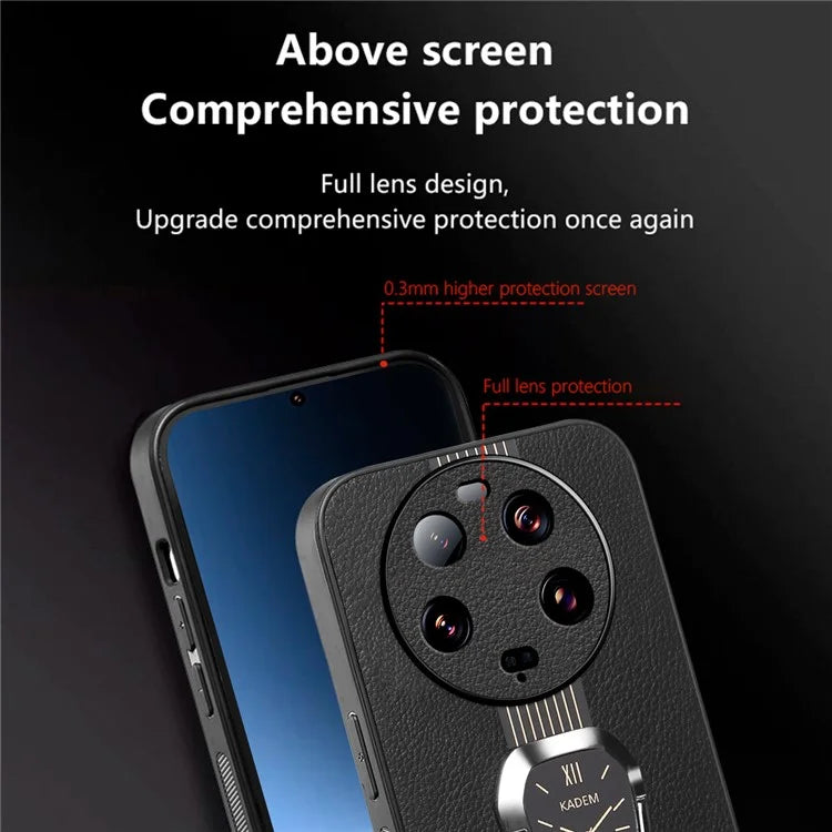 KADEM For Xiaomi 13 Ultra Case Phone Protector PU Leather Coated TPU+Acrylic Cover