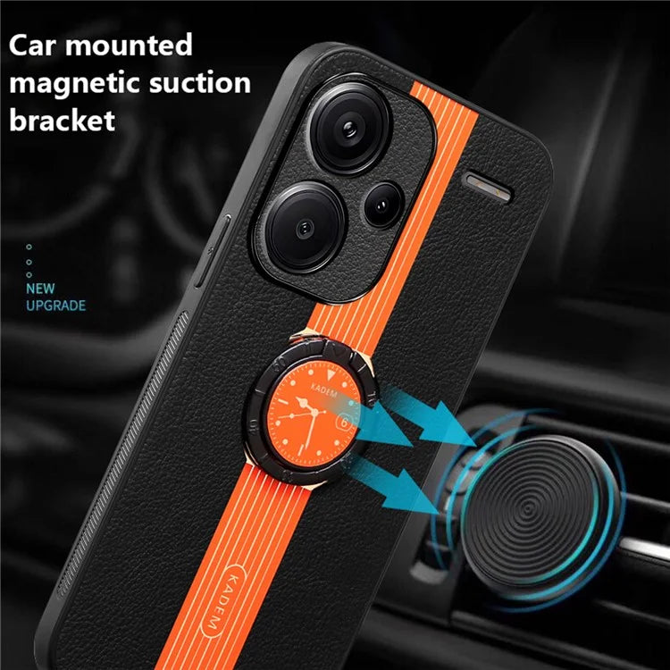 KADEM For Xiaomi Redmi Note 13 Pro+ Case PU Leather+TPU+Acrylic Anti-collision Phone Cover