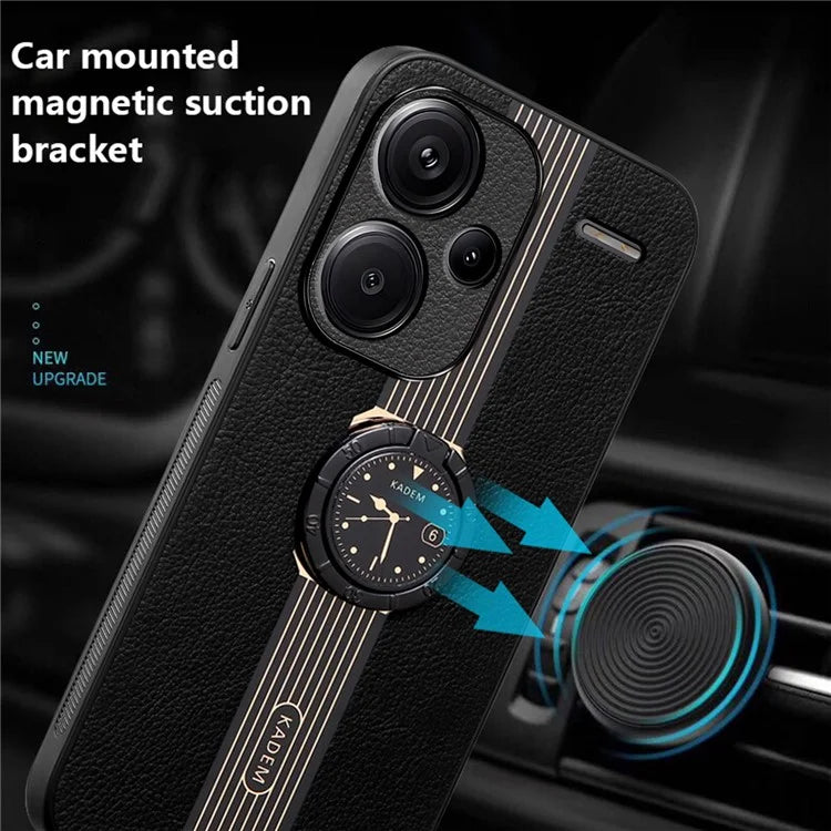 KADEM For Xiaomi Redmi Note 13 Pro+ Case PU Leather+TPU+Acrylic Anti-collision Phone Cover