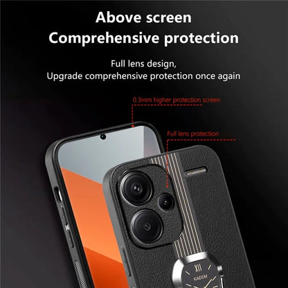 KADEM For Xiaomi Redmi Note 13 Pro+ Case Back Guard PU Leather+TPU+Acrylic Phone Cover