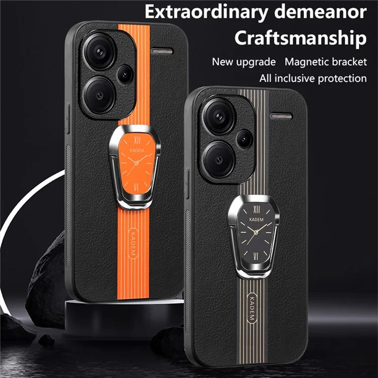 KADEM For Xiaomi Redmi Note 13 Pro+ Case Back Guard PU Leather+TPU+Acrylic Phone Cover