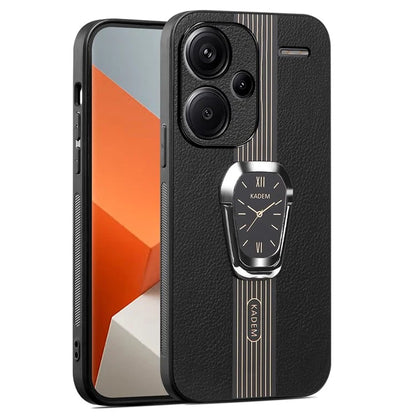 KADEM For Xiaomi Redmi Note 13 Pro+ Case Back Guard PU Leather+TPU+Acrylic Phone Cover