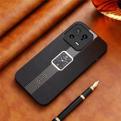 KADEM For Xiaomi 13 Cover Smart Phone PU Leather+TPU+Acrylic Protective Case