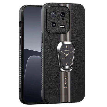 KADEM For Xiaomi 13 Case Drop Proof PU Leather+TPU+Acrylic Phone Cover