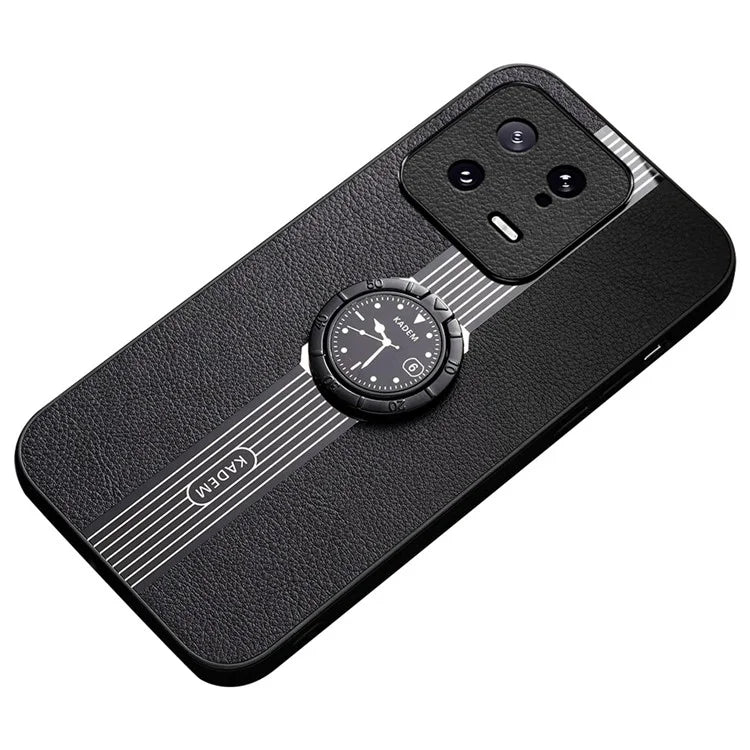 KADEM For Xiaomi 13 Case PU Leather+TPU+Acrylic Phone Cover Support Magnetic Car Mount