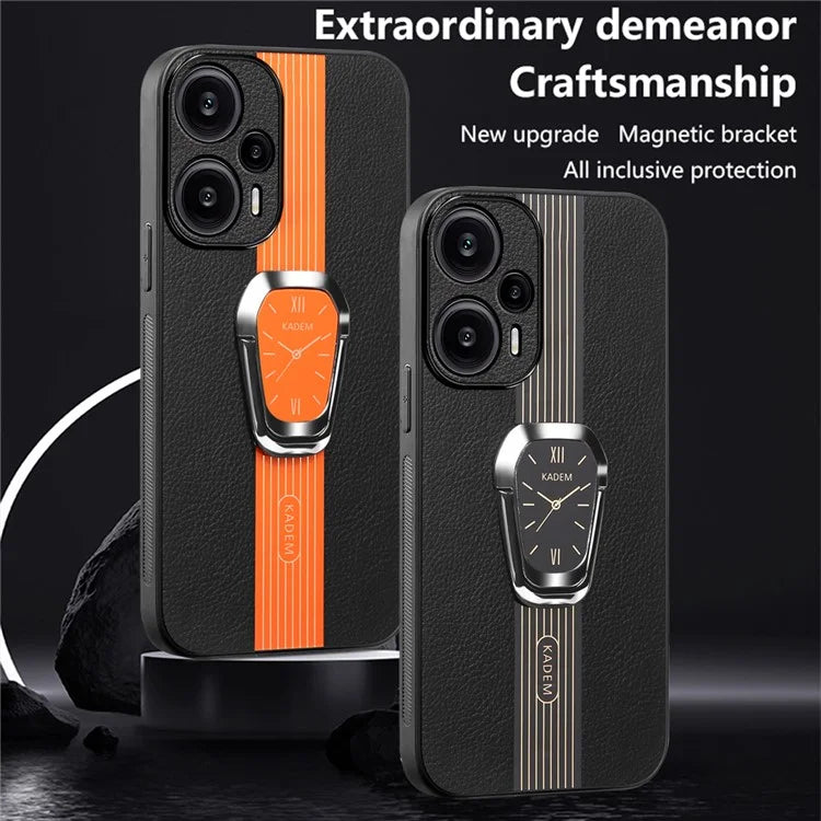 KADEM For Xiaomi Redmi Note 12 Turbo / Poco F5 5G Case PU Leather+TPU+Acrylic Anti-fall Phone Cover