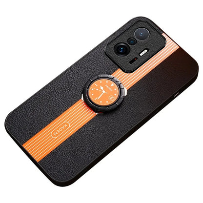 KADEM For Xiaomi 11T 5G / 11T Pro 5G Case Rotary Kickstand PU Leather+TPU+Acrylic Phone Cover