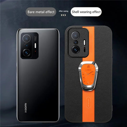 KADEM For Xiaomi 11T 5G / 11T Pro 5G Case Cell Phone PU Leather+TPU+Acrylic Cover