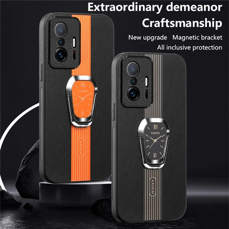 KADEM For Xiaomi 11T 5G / 11T Pro 5G Case Cell Phone PU Leather+TPU+Acrylic Cover