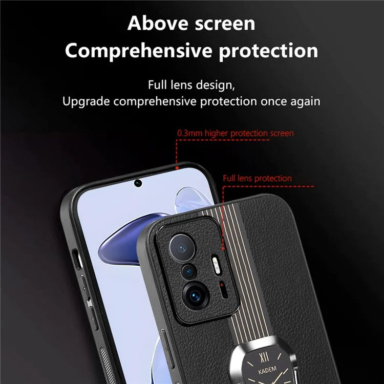 KADEM For Xiaomi 11T 5G / 11T Pro 5G Case Cell Phone PU Leather+TPU+Acrylic Cover