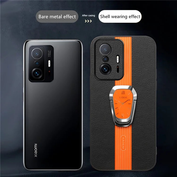 KADEM For Xiaomi 11T 5G / 11T Pro 5G Case Cell Phone PU Leather+TPU+Acrylic Cover