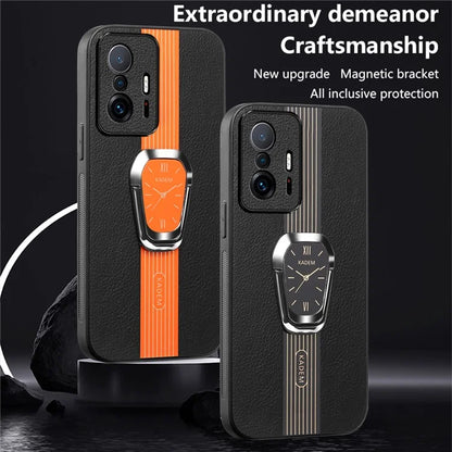 KADEM For Xiaomi 11T 5G / 11T Pro 5G Case Cell Phone PU Leather+TPU+Acrylic Cover
