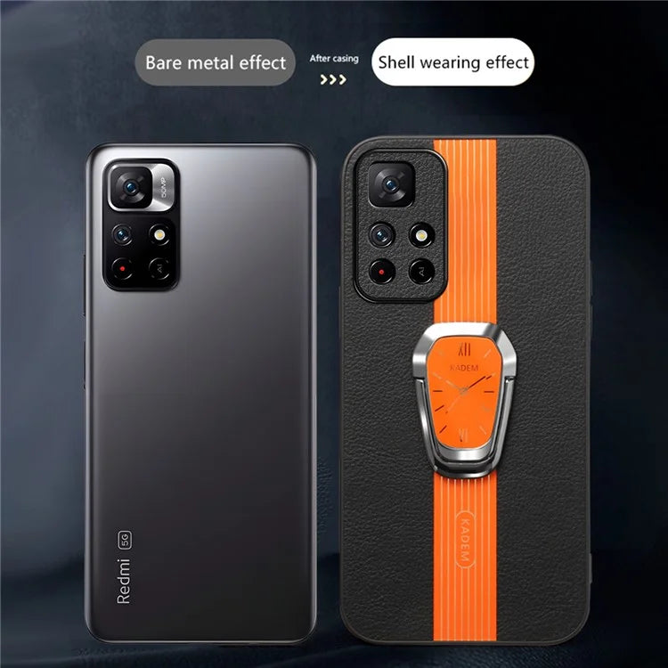 KADEM For Xiaomi Poco M4 Pro 5G / Redmi Note 11 5G (China) (MediaTek) / 11T 5G / 11S 5G Cover PU Leather+TPU+Acrylic Case