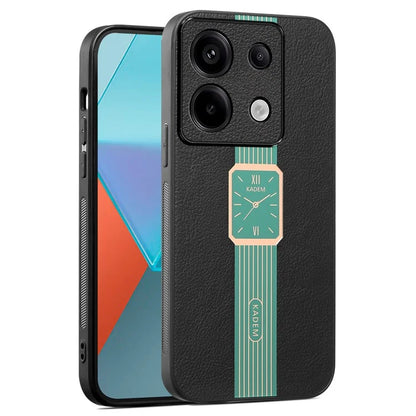 KADEM For Xiaomi Redmi Note 13 5G Cover Electroplating Phone PU Leather+TPU+Acrylic Back Case
