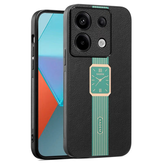 KADEM For Xiaomi Redmi Note 13 5G Cover Electroplating Phone PU Leather+TPU+Acrylic Back Case