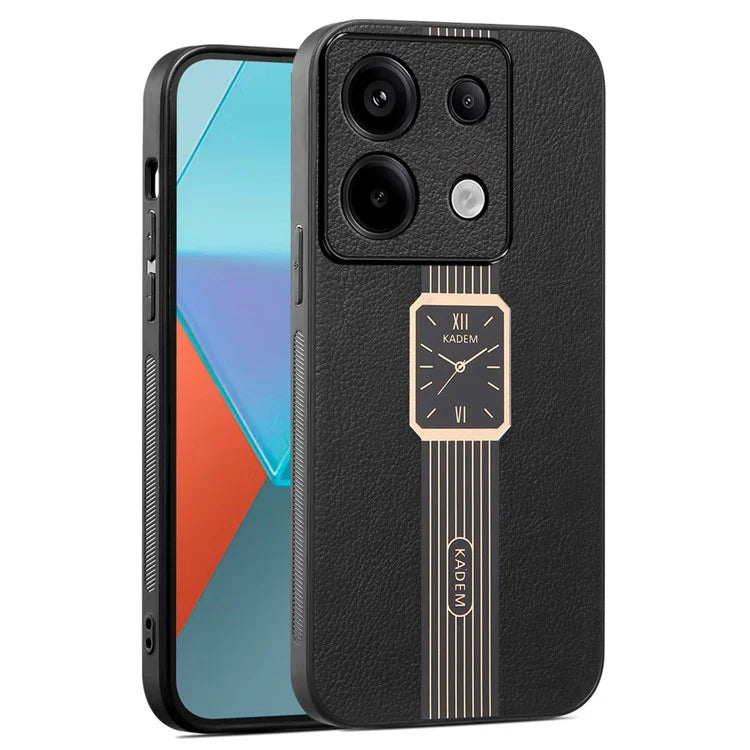 KADEM For Xiaomi Redmi Note 13 5G Cover Electroplating Phone PU Leather+TPU+Acrylic Back Case