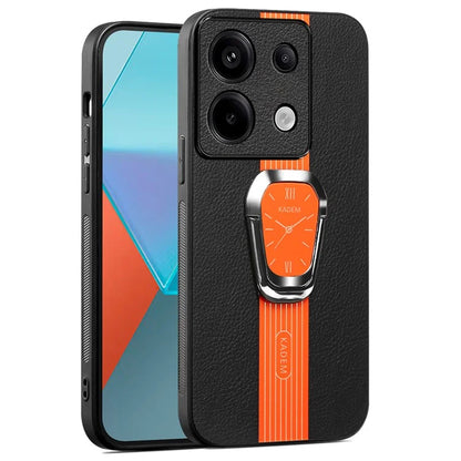 KADEM For Xiaomi Redmi Note 13 Pro 5G / Poco X6 5G Case PU Leather+TPU+Acrylic Smart Phone Cover with Kickstand
