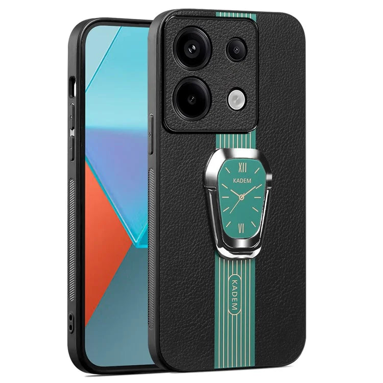 KADEM For Xiaomi Redmi Note 13 Pro 5G / Poco X6 5G Case PU Leather+TPU+Acrylic Smart Phone Cover with Kickstand