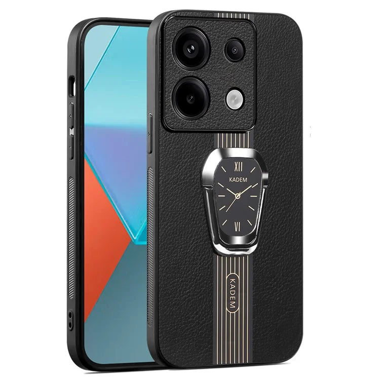 KADEM For Xiaomi Redmi Note 13 Pro 5G / Poco X6 5G Case PU Leather+TPU+Acrylic Smart Phone Cover with Kickstand