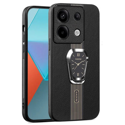 KADEM For Xiaomi Redmi Note 13 Pro 5G / Poco X6 5G Case PU Leather+TPU+Acrylic Smart Phone Cover with Kickstand