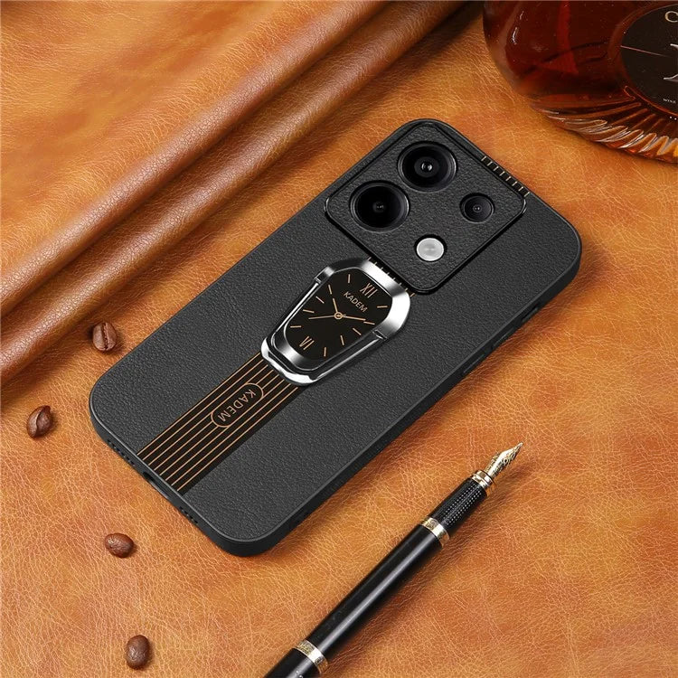 KADEM For Xiaomi Redmi Note 13 Pro 5G / Poco X6 5G Case PU Leather+TPU+Acrylic Smart Phone Cover with Kickstand