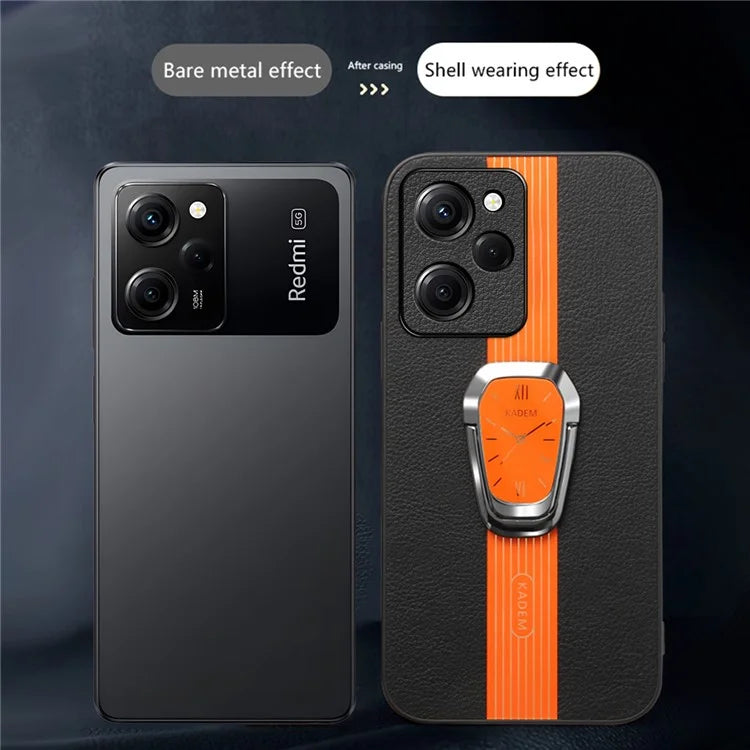 KADEM For Xiaomi Redmi Note 12 Pro Speed 5G / Poco X5 Pro 5G Phone Case PU Leather+TPU+Acrylic Back Shell Cover