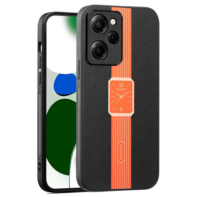 KADEM For Xiaomi Redmi Note 12 Pro Speed 5G / Poco X5 Pro 5G Cover PU Leather+TPU+Acrylic Electroplating Case