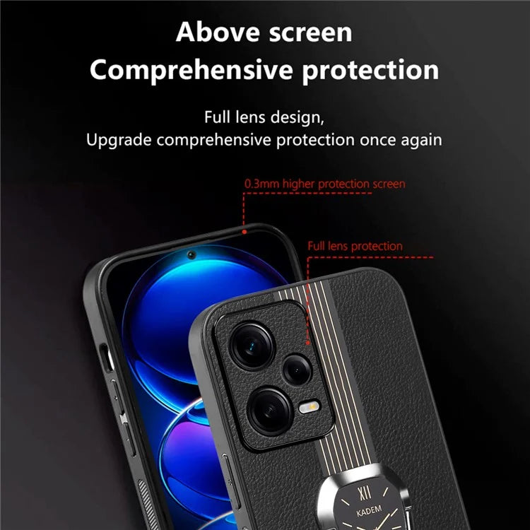 KADEM For Xiaomi Redmi Note 12 Pro 5G Case Anti-drop  PU Leather+TPU+Acrylic Phone Protector
