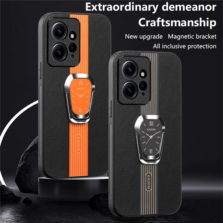 KADEM For Xiaomi Redmi Note 12 4G Case Electroplating PU Leather+TPU+Acrylic Phone Cover