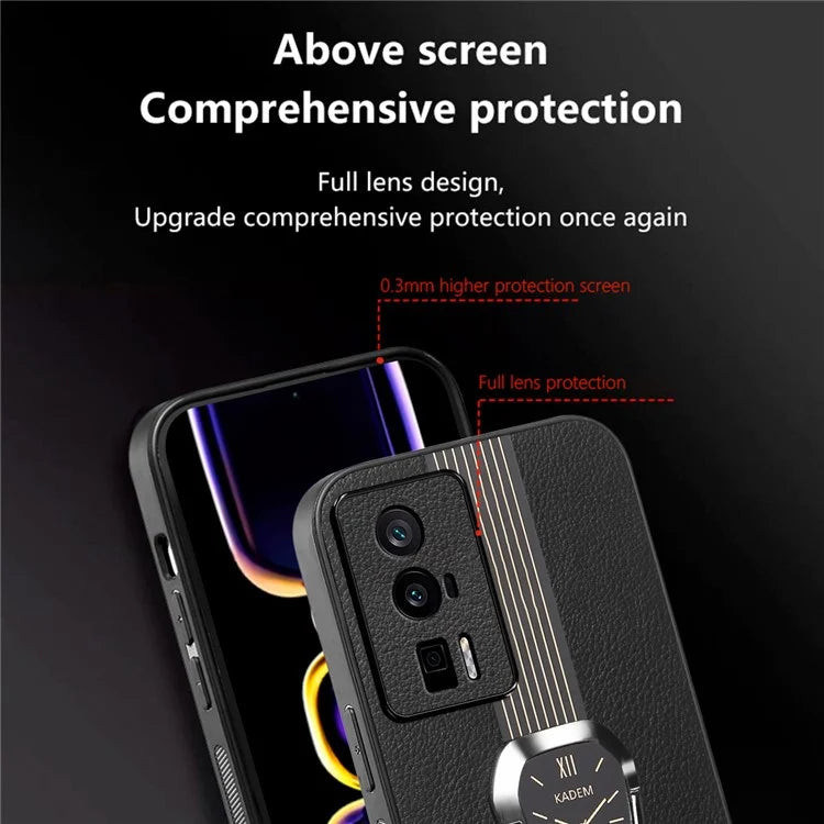 KADEM For Xiaomi Redmi K60 5G / K60 Pro 5G / K60 Champion Edition / Poco F5 Pro 5G Case  PU Leather+TPU+Acrylic Phone Shell Cover