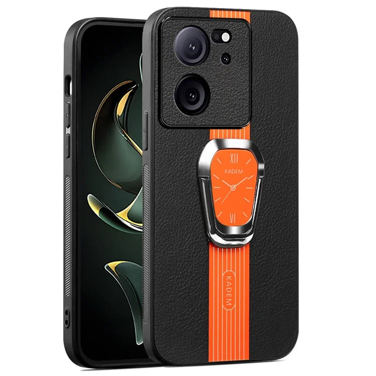 KADEM For Xiaomi Redmi K60 Ultra Case Anti-fall PU Leather+TPU+Acrylic Folding Kickstand Phone Cover