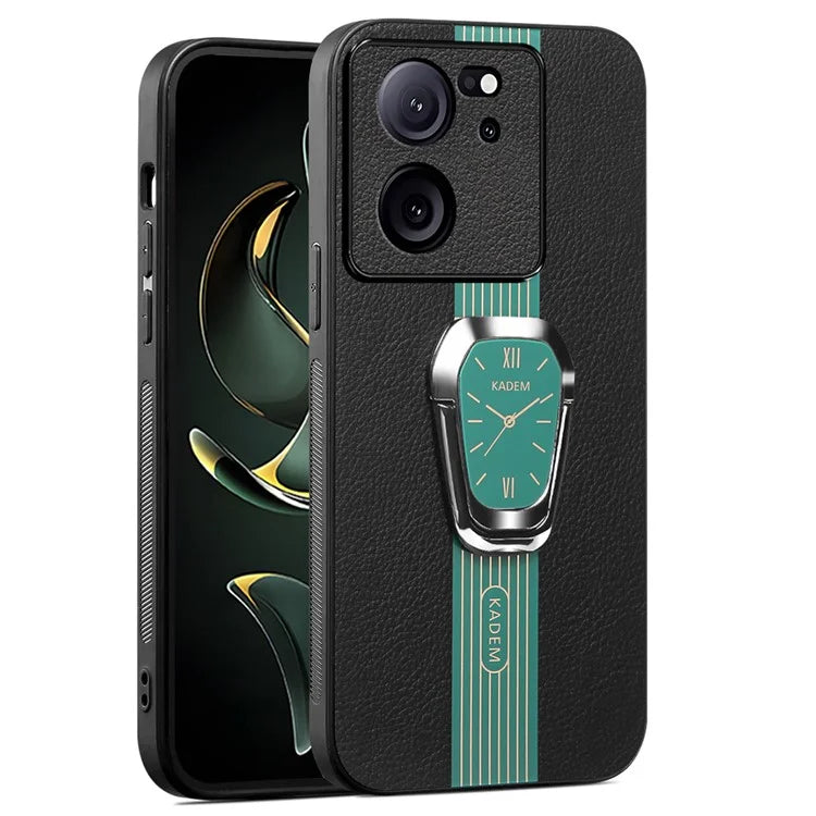 KADEM For Xiaomi Redmi K60 Ultra Case Anti-fall PU Leather+TPU+Acrylic Folding Kickstand Phone Cover
