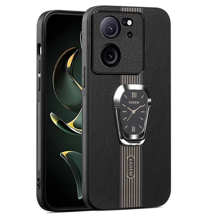 KADEM For Xiaomi Redmi K60 Ultra Case Anti-fall PU Leather+TPU+Acrylic Folding Kickstand Phone Cover