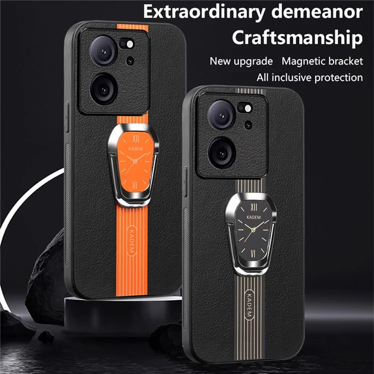 KADEM For Xiaomi Redmi K60 Ultra Case Anti-fall PU Leather+TPU+Acrylic Folding Kickstand Phone Cover