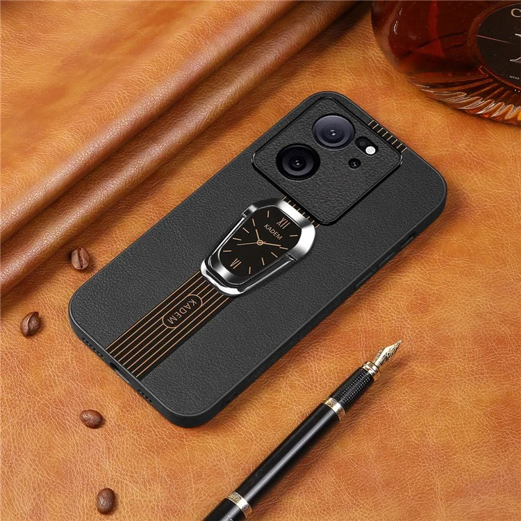 KADEM For Xiaomi Redmi K60 Ultra Case Anti-fall PU Leather+TPU+Acrylic Folding Kickstand Phone Cover