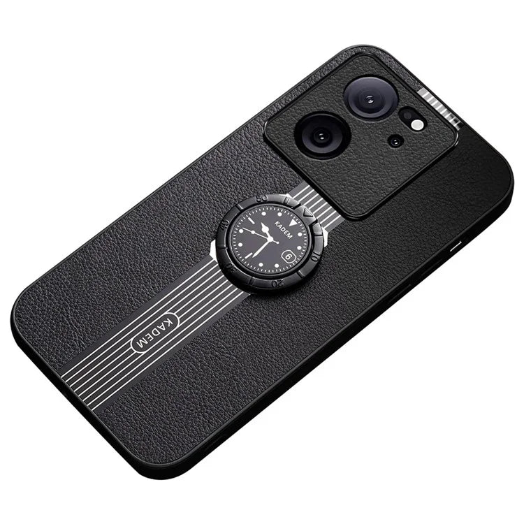 KADEM For Xiaomi Redmi K60 Ultra Case Rotation Kickstand PU Leather+Acrylic+TPU Phone Cover