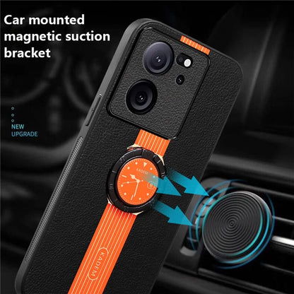 KADEM For Xiaomi Redmi K60 Ultra Case Rotation Kickstand PU Leather+Acrylic+TPU Phone Cover