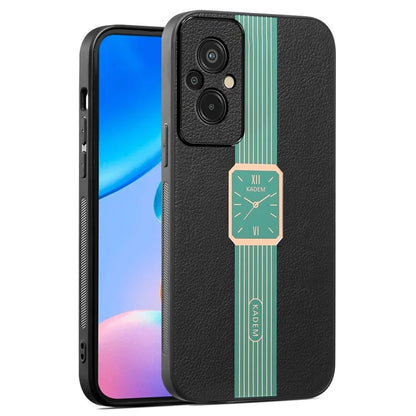 KADEM For Xiaomi Redmi 11 Prime 4G Case Leather+TPU+Acrylic Electroplated Phone Cover