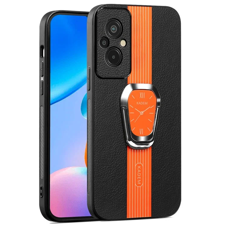 KADEM For Xiaomi Redmi 11 Prime 4G Phone Case Anti-fall Back Guard PU Leather+TPU+Acrylic Cover