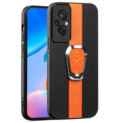 KADEM For Xiaomi Redmi 11 Prime 4G Phone Case Anti-fall Back Guard PU Leather+TPU+Acrylic Cover