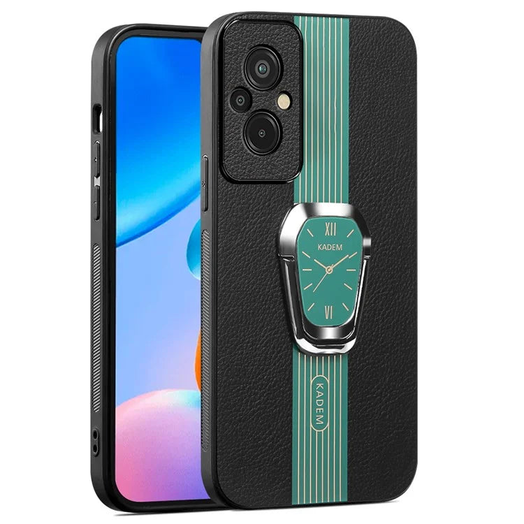 KADEM For Xiaomi Redmi 11 Prime 4G Phone Case Anti-fall Back Guard PU Leather+TPU+Acrylic Cover