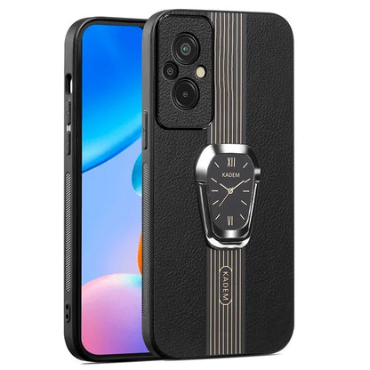 KADEM For Xiaomi Redmi 11 Prime 4G Phone Case Anti-fall Back Guard PU Leather+TPU+Acrylic Cover