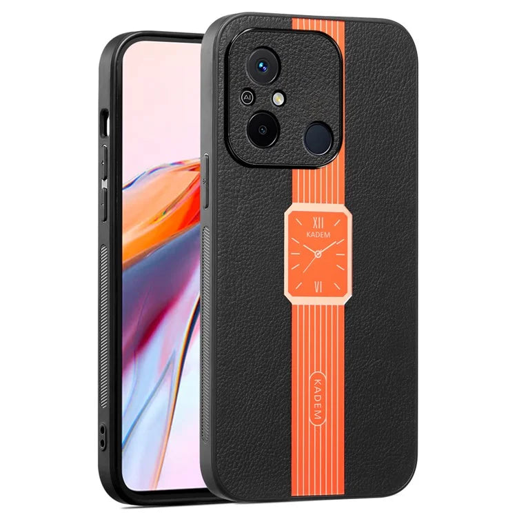 KADEM For Xiaomi Redmi 12C 4G Cover Shockproof Leather+TPU+Acrylic Hybrid Phone Shell